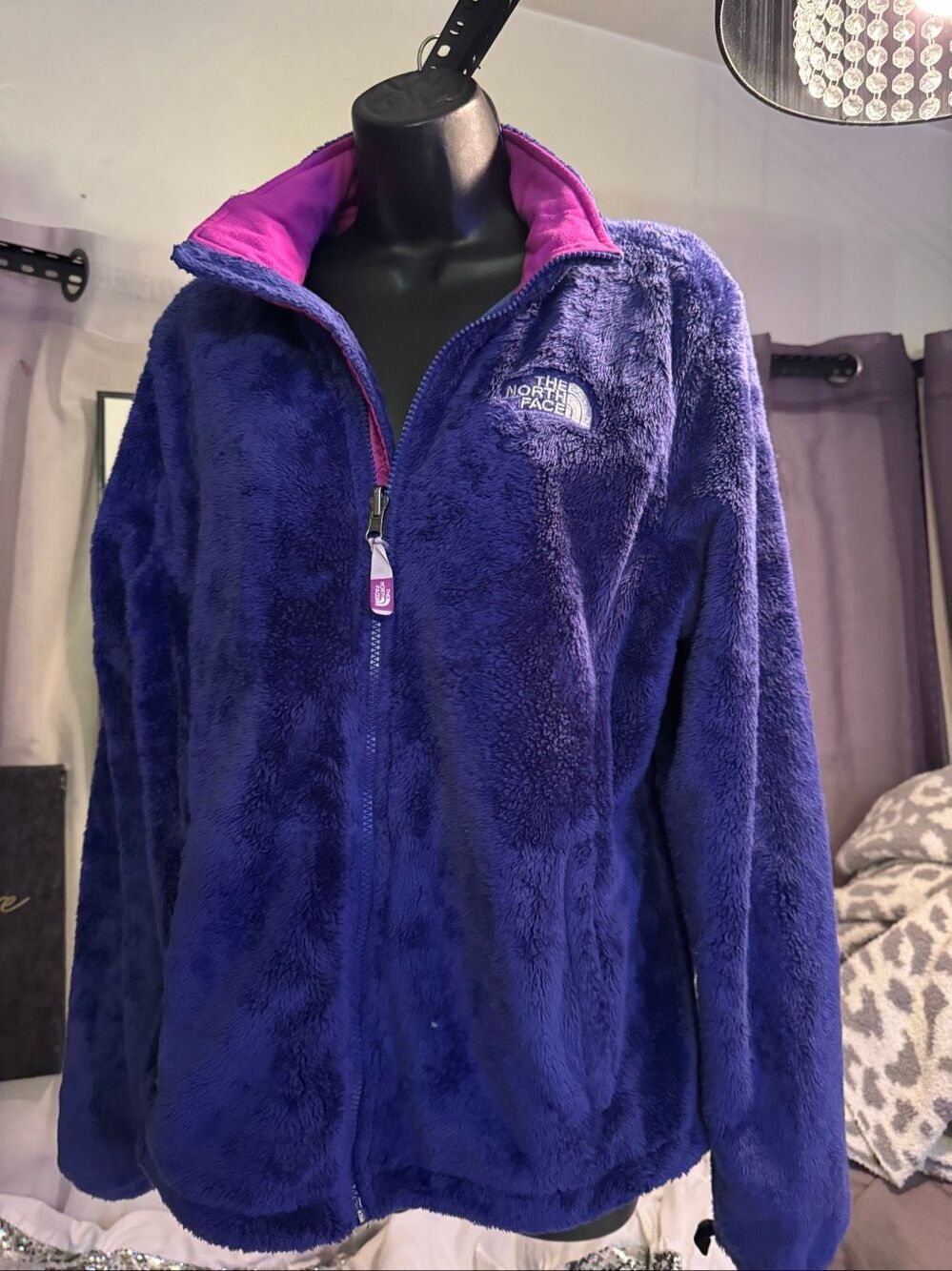 Tnf- north face royal bright blue /purple & pink osito fleece Jacket/coat large